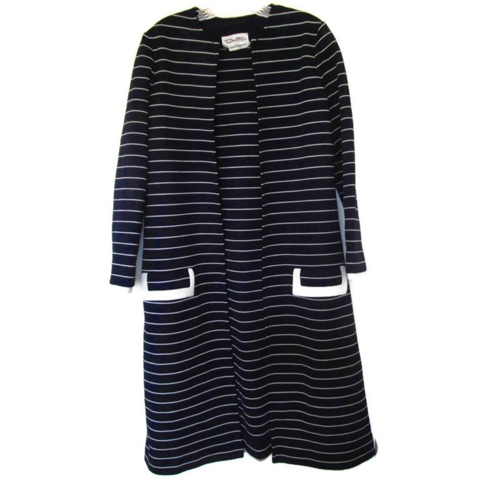 1970s vintage mod blue stripe coat size medium
